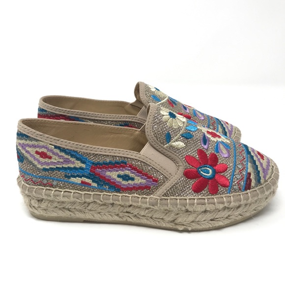 Johnny Was Nepentha Gold Espadrille Flats - Picture 2 of 5